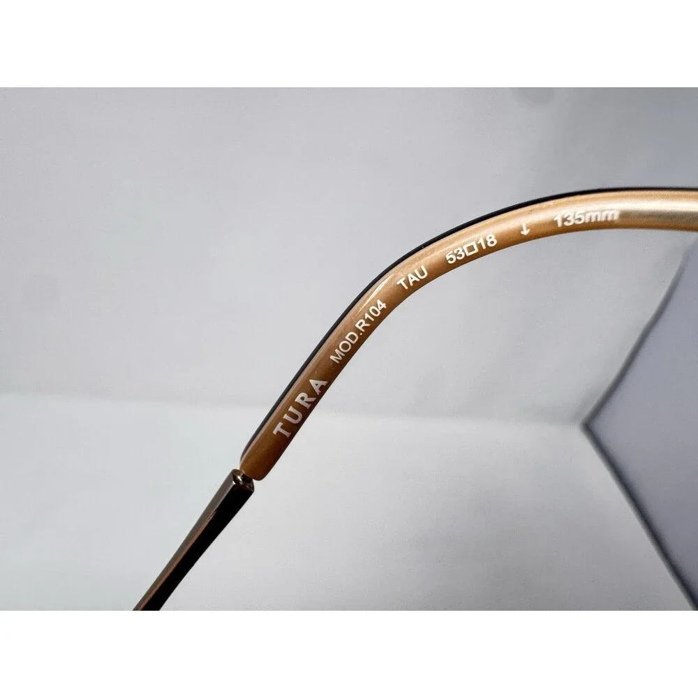 Tura MOD R104 Eyeglass Frames Only 53-18-135 Bronze Brown Semi Rimless